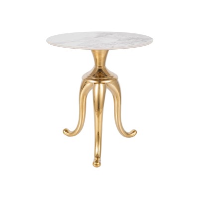 Стол журнальный SIGNAL SNAKE белый/золотой 48/55